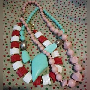Lot Of 3 Necklaces Avon Spectator Shades Of Pink And Blue